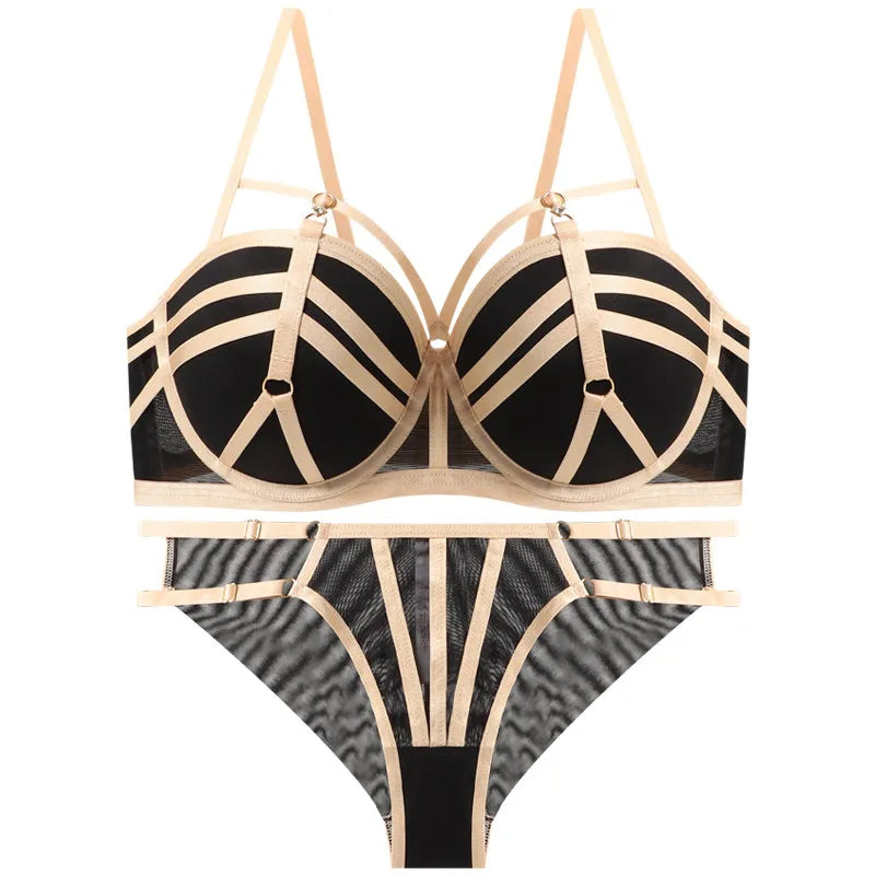 Push-up-BH-Set aus französischer Spitze für kleine Brüste, Balconette, weicher Bügel, natürlicher Push-up-Effekt, Anti-Sag-Effekt, Riemchen-Rücken, Lingerie für den täglichen Gebrauch, Komfort.