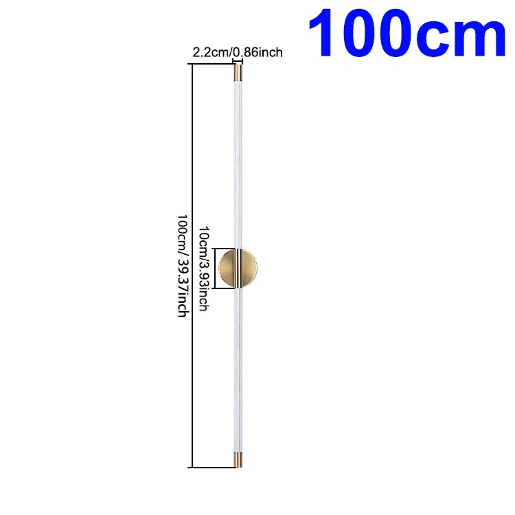 60-120 cm Moderne LED-Wandleuchte für Innenräume, Goldene Streifenlampe, Schlafzimmer Wohnzimmer Heimdekoration, 85-265V Beleuchtungskörper