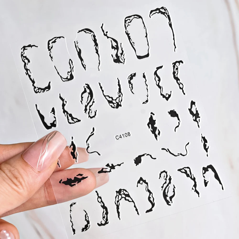 5D Gold Marmor Textur Bronzing Nail Art Aufkleber 5 Farben Unregelmäßiges Marmormuster Nagelaufkleber Einfaches Liniendesign Nagelzubehör