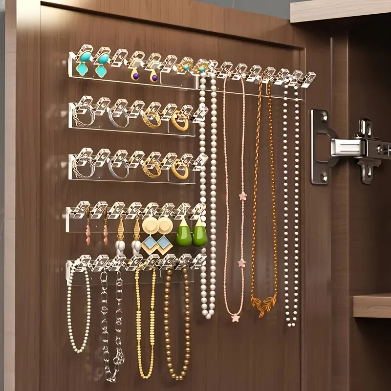 3/6 Stück selbstklebender Halsketten-Organizer, platzsparender multifunktionaler Schmuck-Organizer, Halskettenhalter zur Wandmontage