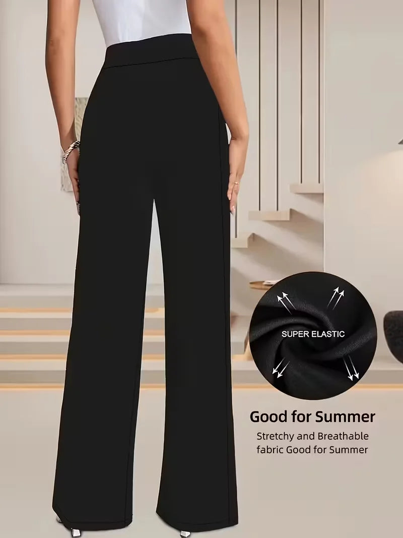 Gerade Damenhose mit hoher Taille, Schmetterlings-Design, weites Bein, schmale Passform, gerade geschnittene Stretch-Jeans, elegante modische Leggings
