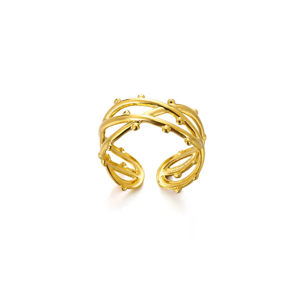 Minimalistische offene Schlangenringe aus Edelstahl, goldfarben, herzförmig, verstellbare Ringe, klassischer Partyschmuck, kostenloser Versand