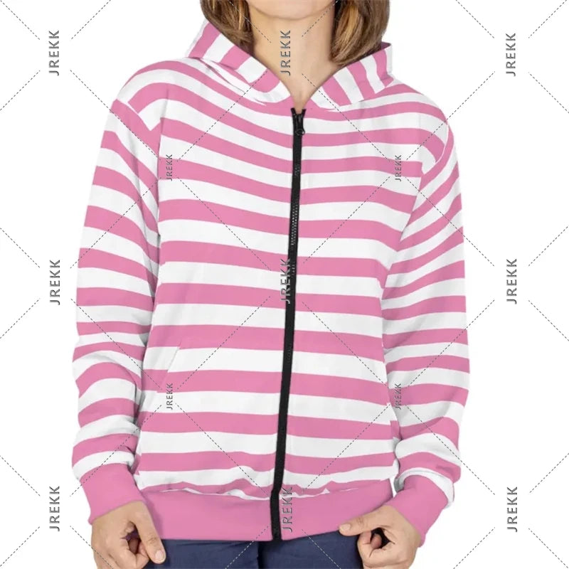 2025 Essentials Kapuzenpullover mit Reißverschluss, gestreift, klassische Mode, Streetwear, Kapuzenmantel, satte Farbauswahl, Frühling, lässig, lockeres Sweatshirt