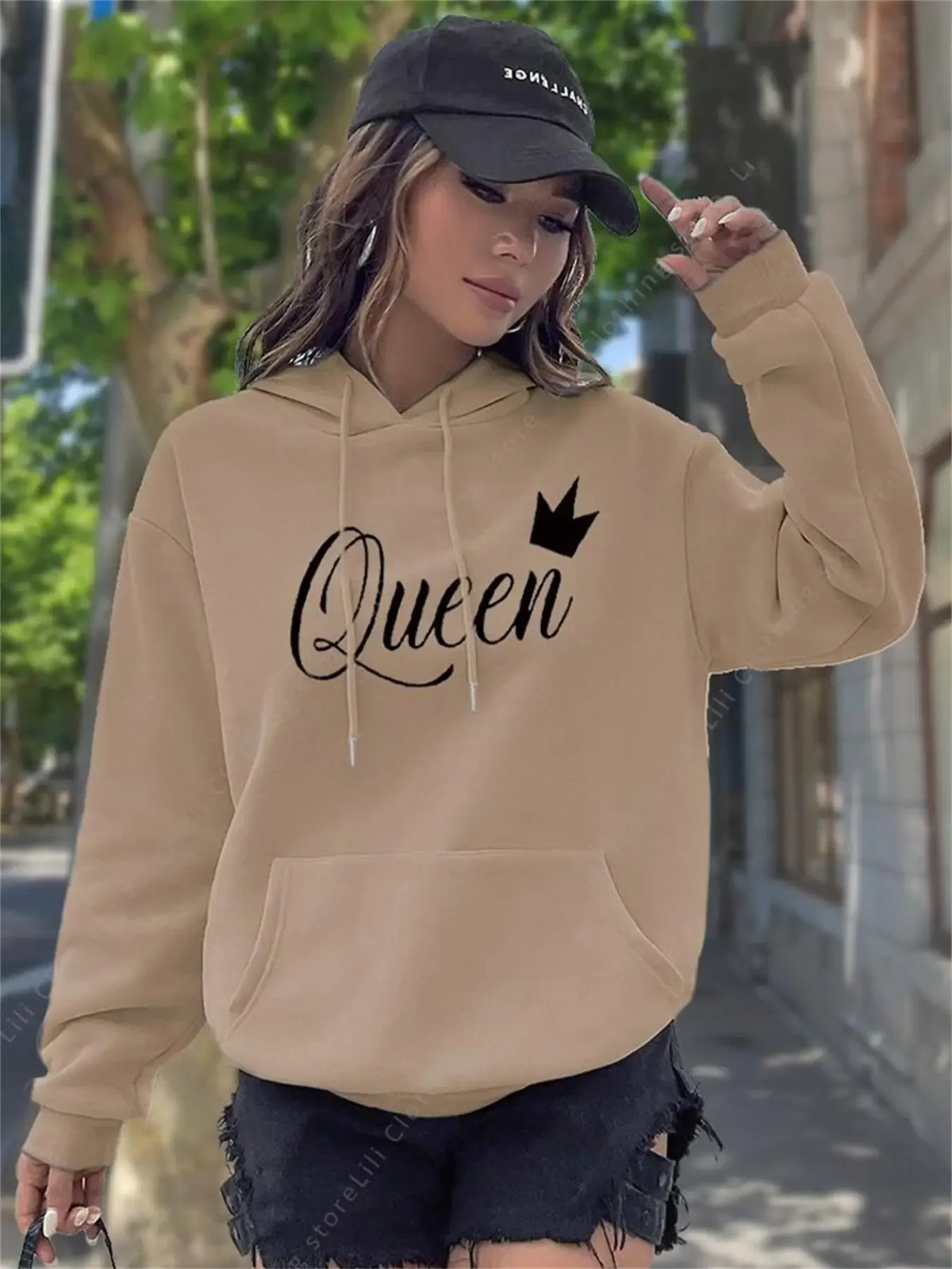 2026 Neue Trendige Hoodies für Damen Oberteile Modische Ästhetische Sweatshirts Y2k Streetwear Rosa Schwarzer Pullover Damen-Hoodies