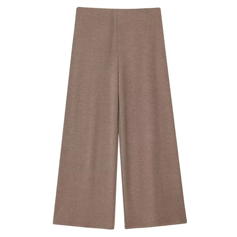 Damenanzug mit V-Ausschnitt Weste & Weite Hosen Set Elastische Taille Lockere Hosen für Damen 2026 Neu Elegantes Lässiges 2-Teiliges Set