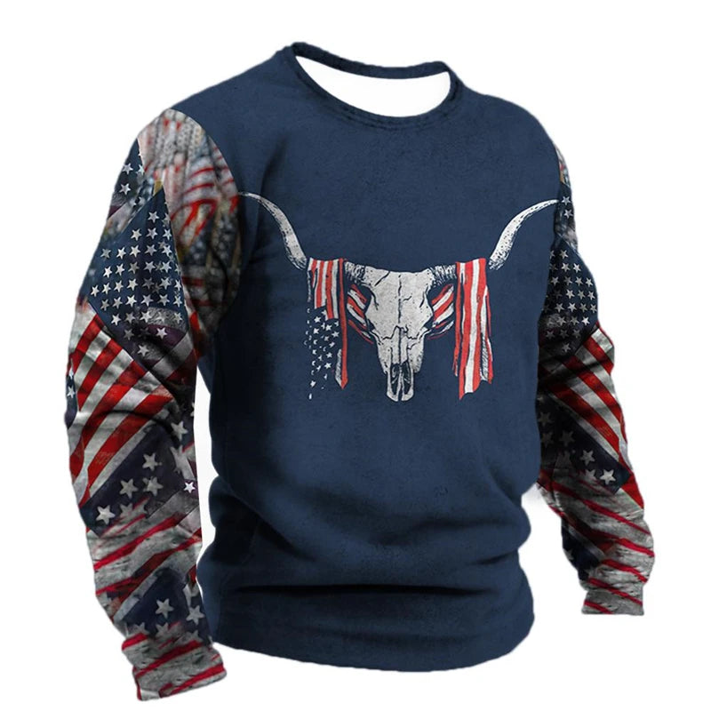 Vintage Ethnic Style Graphic Sweatshirts Spring Autumn Fashion Casual Long Sleeve 3D Printed Tops Loose Streetwear Mens Clothing