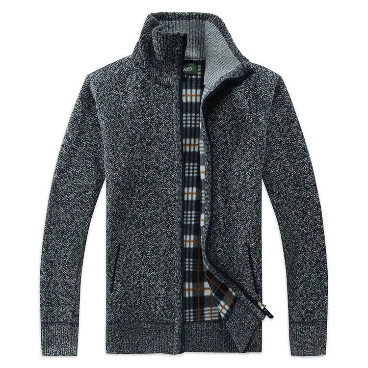 Männer Plaid Strickjacke V-ausschnitt Fleece Pullover männer Herbst Kleidung Klassische Strickjacken Jacke Taste Herren Stricken Outwear