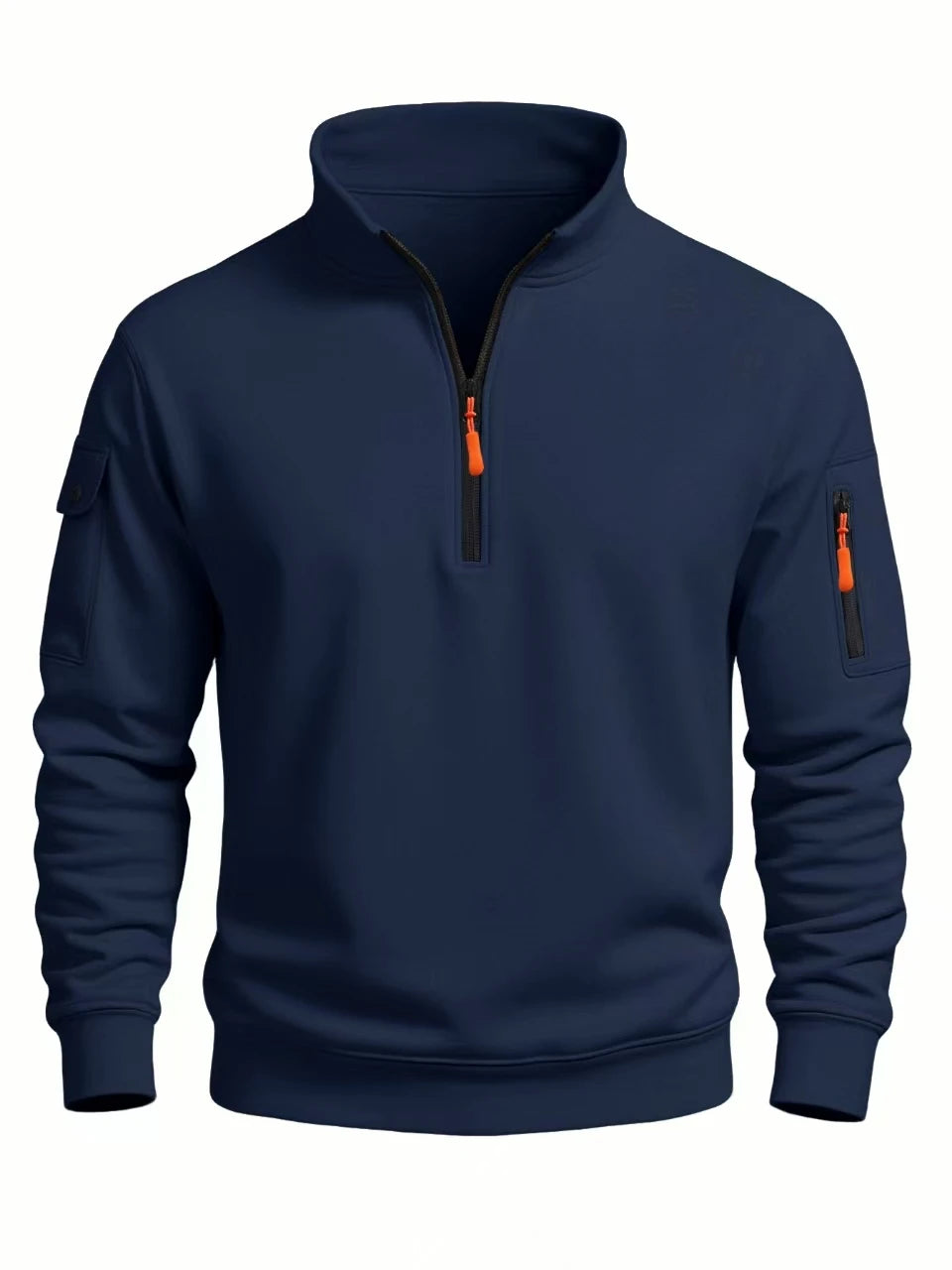 Herren-Sweatshirt 2025, Herbst und Winter, neues lässiges, sportliches, langärmliges, hochgeschlossenes, winddichtes Oberteil mit halbem Reißverschluss