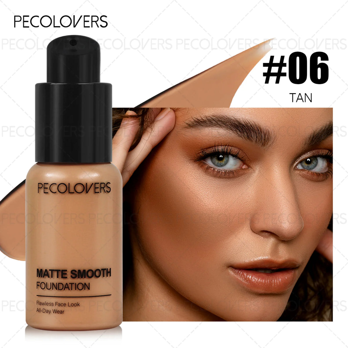 1PC Flawless Liquid Foundation – Vollständige Abdeckung, matt, wasserfest, verbirgt Hautunreinheiten, verschiedene Farbtöne
