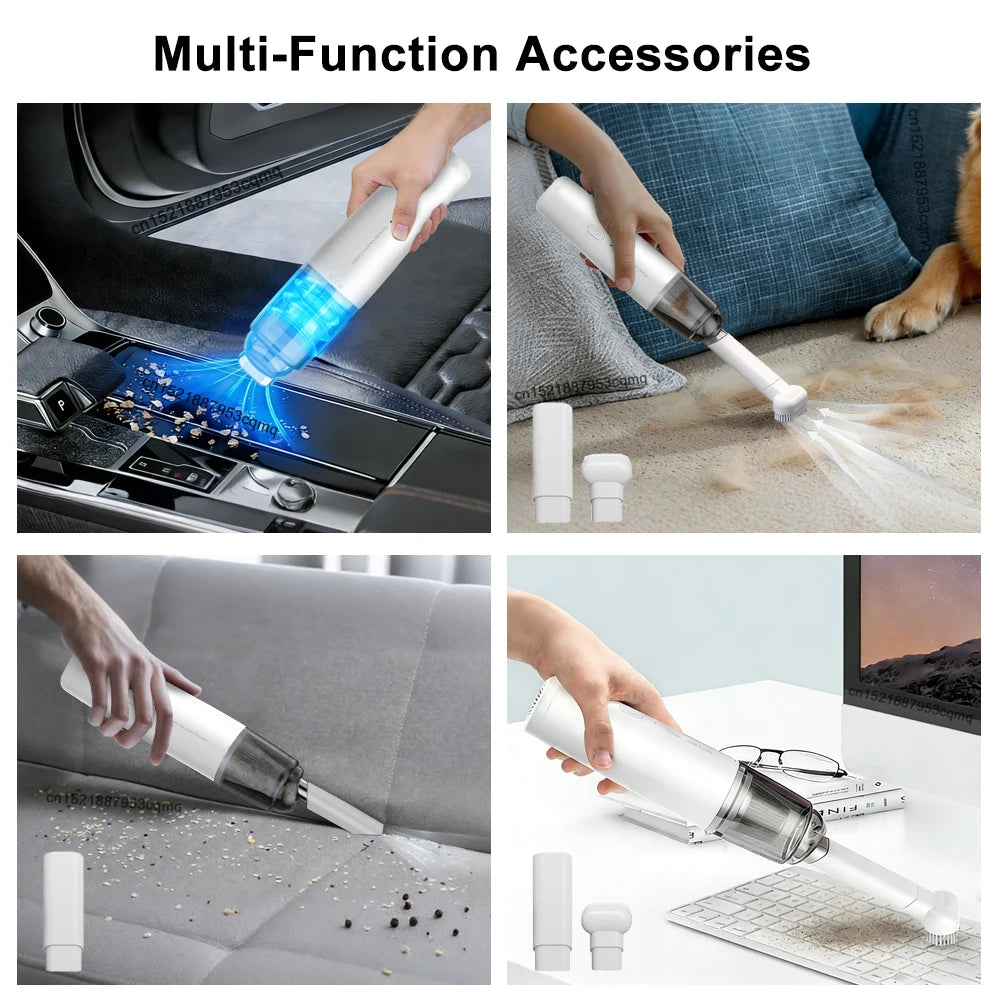 Kabelloser Auto-Staubsauger 13000Pa Handstaubsauger mit starker Saugkraft 1200mAh Mini Nass- und Trockensauger für den Haushalt