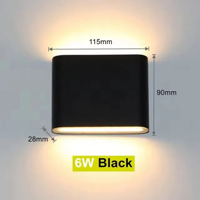 Moderne wasserdichte 12W LED-Wandleuchte für den Außenbereich, IP65, Aluminium, nach oben und unten, Wandleuchte, Garten, Veranda, Wandleuchte, Dekoration, Licht 110V, 220V