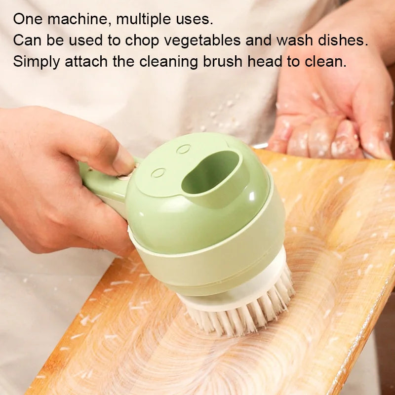 4in1 Elektrische Gemüse Cutter Hause Handheld Drahtlose Elektrische Knoblauch Stampfer Lebensmittel Chopper Fleischwolf Obst Schäler Lebensmittel Slicer