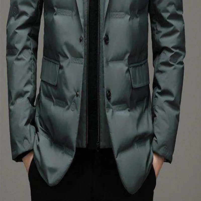 2025 Hochwertige Daunenjacke für Herren Winter Business Casual Mode Elegante Entendaunen Mittellange Daunenjacke