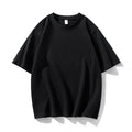 WAVLATII Neue 100 % Baumwolle 280 g/m2, dicke T-Shirts für Damen und Herren, weiß, lässig, übergroße T-Shirts, Unisex, einfarbig, schwarz, Basic-Tops WT2477