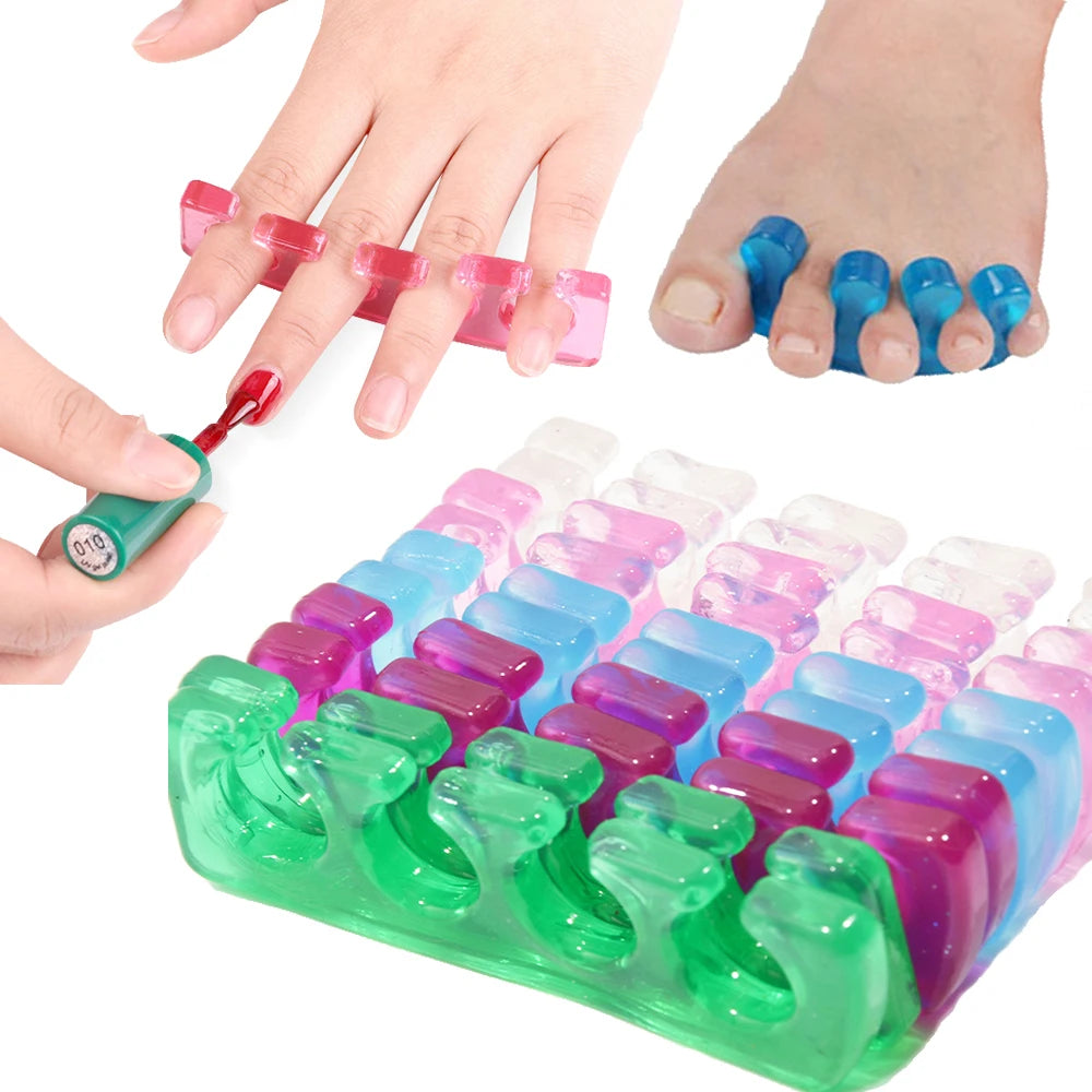 2 teile/satz weiche Silikon Finger Zehen Separator rosa/klare Füße Pflege Nagel Werkzeug Maniküre Pediküre Fuß stütze Unterstützung Assistent Politur