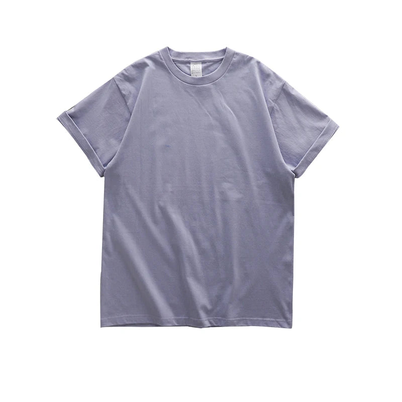 Dukeen 280gsm übergroße schwere T-Shirt für Männer Sommer Kurzarm T-Shirt Baumwolle einfarbig Top lässig T-Shirts ein Stück