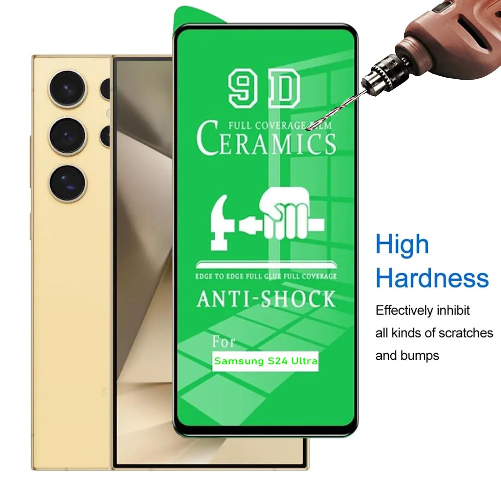 4 Stück Displayschutzfolie für Samsung Galaxy S26 S25 S24 Ultra S23 S22 S21 Plus S20 Nicht Glas Klare Keramikfolie für Galaxy S25 FE