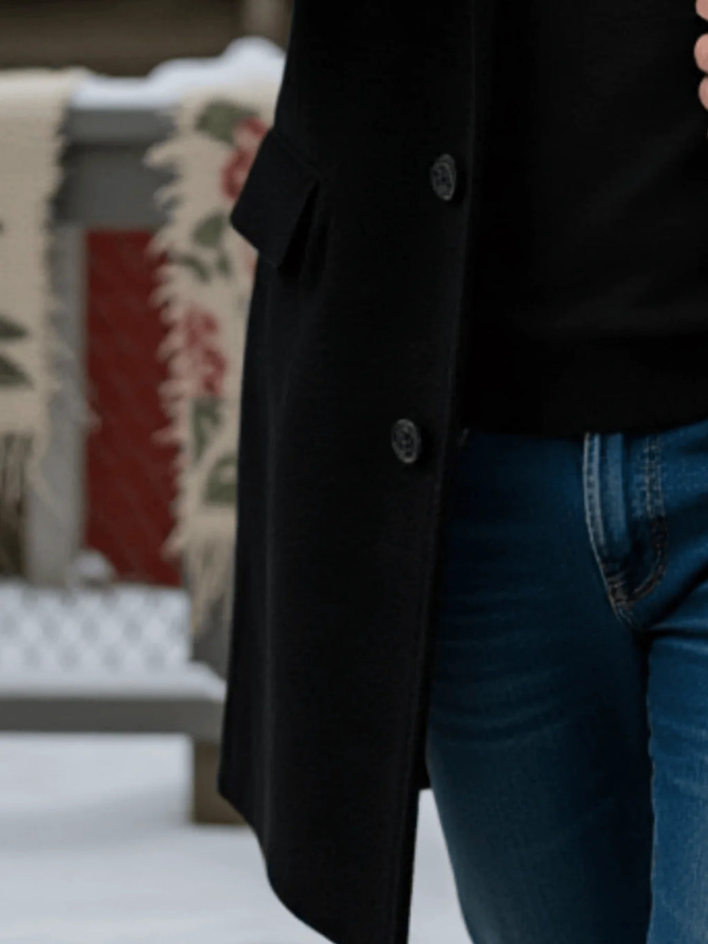 Einreihiger Wollmantel für Herren, verdickt mit Innenfutter, warmer Graben, für den Winter, Pendeln, lässige Oberbekleidung, Wollmantel