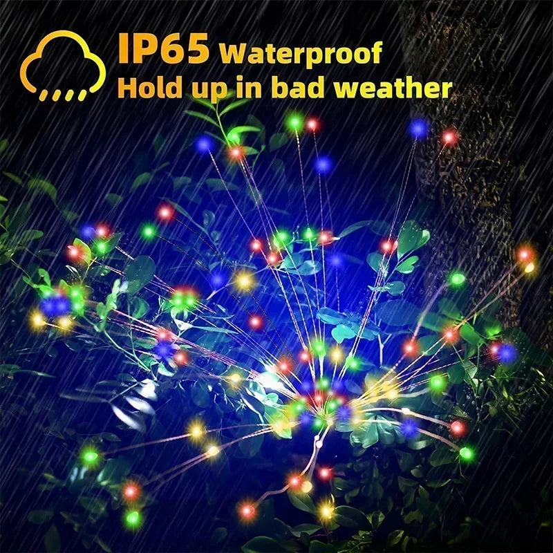 Solar LED Feuerwerk Lichterkette Outdoor Garten Dekoration Rasen Weg Licht für Terrasse Hof Party Weihnachten Hochzeit