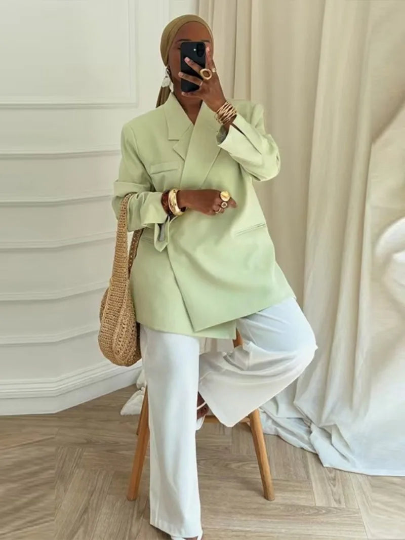 Damen Lockerer Blazer-Anzug Einfarbig Lässiger Umlegekragen Einknopf-Mantel Hochgeschnittene Shorts 2026 Sommer Herbst Formelle Neue Outfits