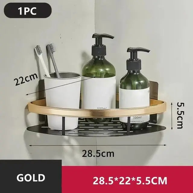 Bad Regal Kein Bohren Wand Montiert Shampoo Flasche Dusche Ecke Rack Wc Lagerung Rack Aluminium Bad Küche Zubehör