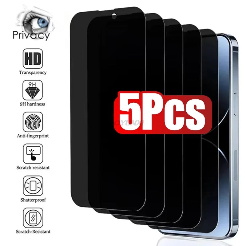 5 Stück Anti-Spionage Displayschutzfolien Schutzglas für Samsung S26 S25 Ultra S24 S23 FE S22 Plus S21 S20 FE Sichtschutzglasfolie
