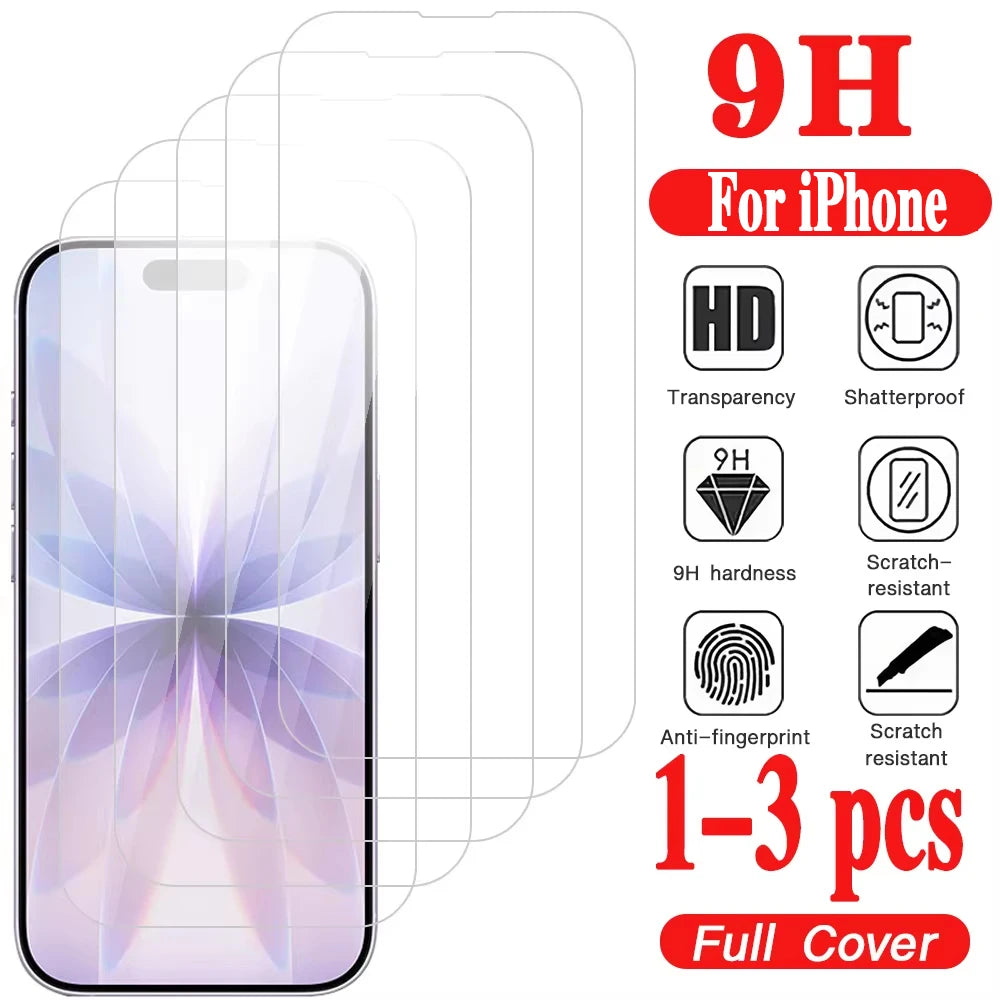 1-3 Stück Panzerglas für iPhone 18 Pro Max 17 16 15 14 13 12 11 Pro Displayschutzfolie für iPhone 16 15 14 Plus Schutzglas