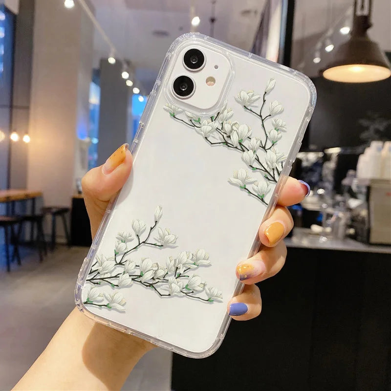 Blume Handyhülle für iPhone 17 Pro Hülle iPhone 16 14 13 11 12 15 Pro Max Air SE XR 7 8 Plus Silikon Soft TPU Clear Cover Funda