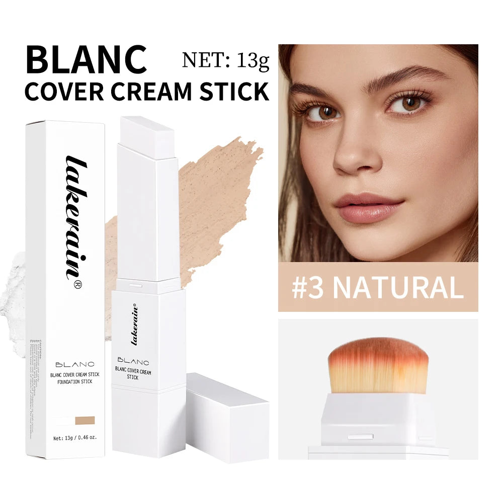 Farbwechselnder Foundation-Stick Blanc Foundation Koreanisches Make-up Basis Hochdeckender Concealer Natürlicher Nude 2-in-1 Foundation-Stick