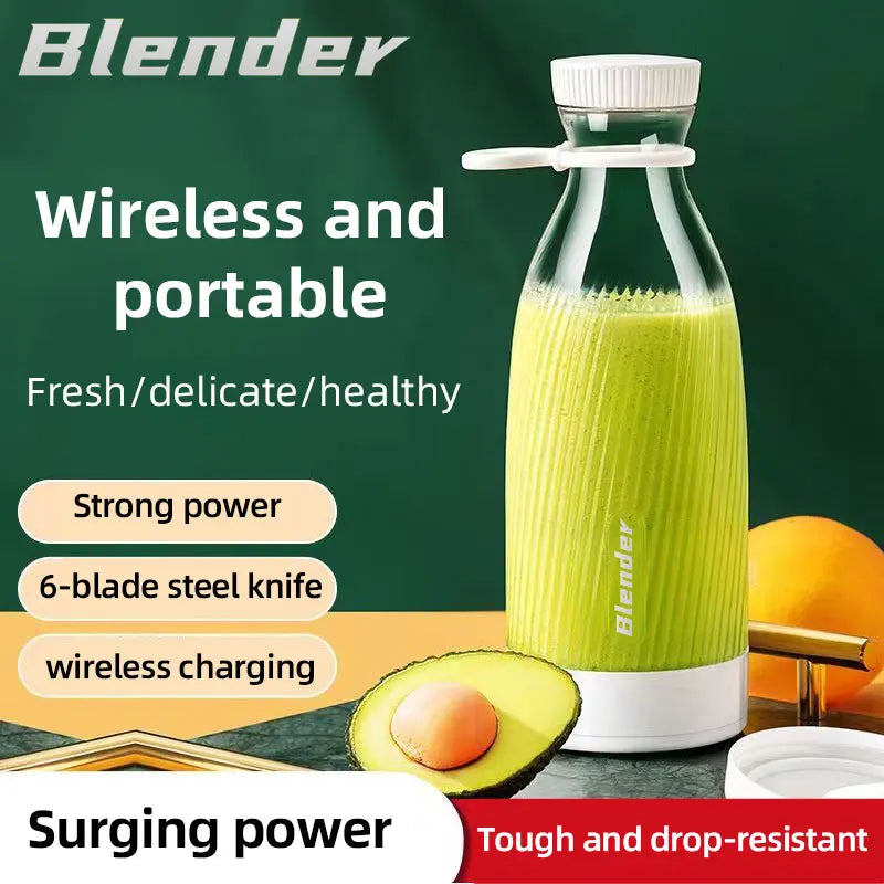 Tragbarer Mixer 500ml Mini-Entsafter USB-Aufladbar Persönlicher Smoothie-Maker Multifunktionaler Reise-Saftbecher für Zuhause und Büro