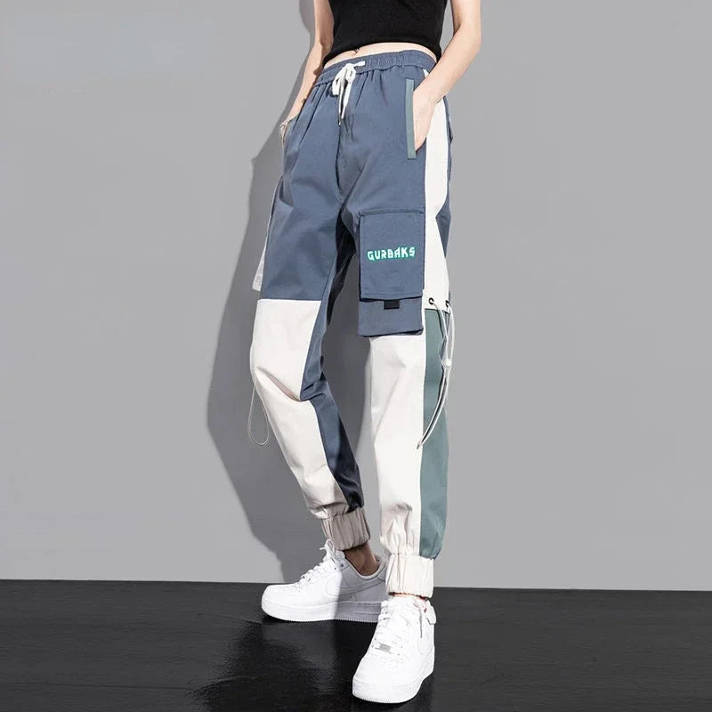 Cargo Hosen Für Frauen Farbe Passenden Knöchel Banded Skateboard Hosen Schwarz Jogger Weibliche Jogginghose Plus Größe S-4XL 5XL
