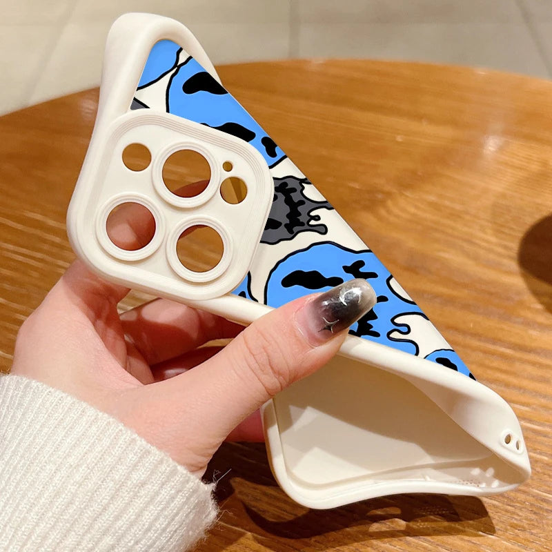 Geister-Skelett-gemusterte TPU-Softhülle für iPhone 15 16 14 Pro Max 13 12 11 Pro Max 16e stoßfeste Stoßstange Silikon-Telefonabdeckung