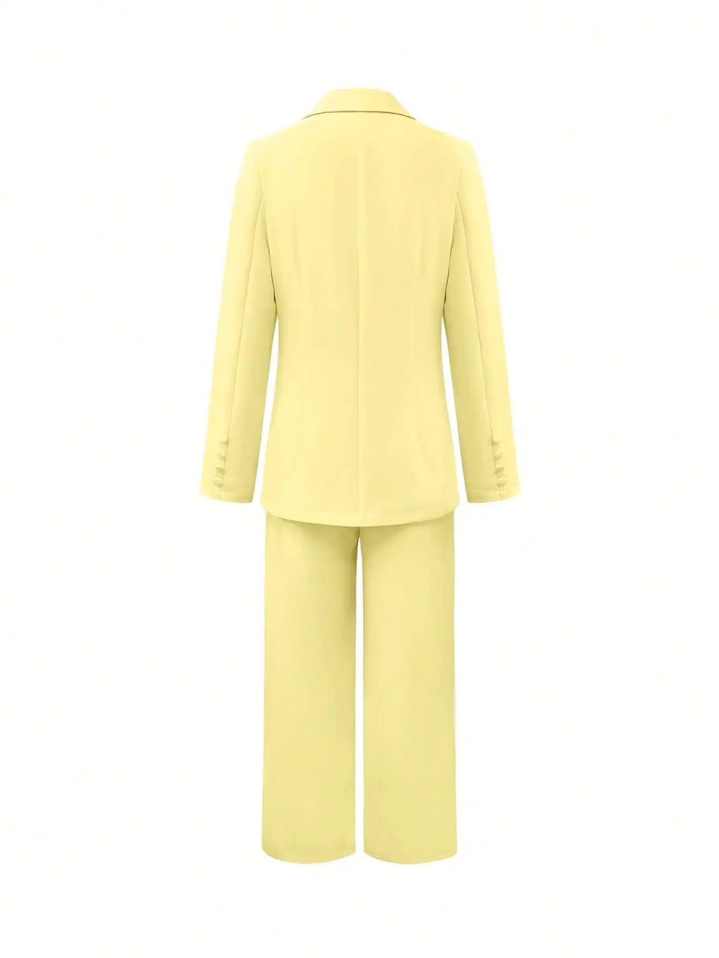 2-teiliges Anzug-Set – figurbetonte Blazer-Jacke und weit geschnittene Hose mit hoher Taille, elegantes Büro-Outfit für Arbeit, Business und formelle Anlässe