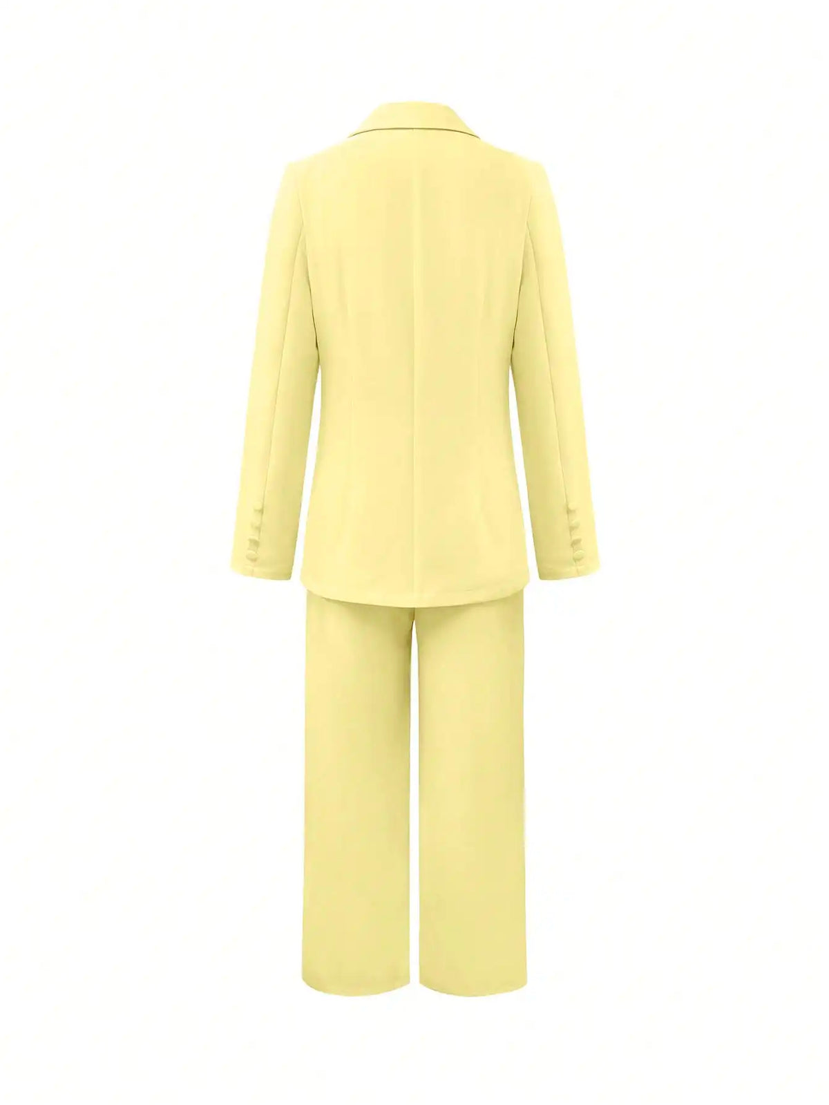 2-teiliges Anzug-Set – figurbetonte Blazer-Jacke und weit geschnittene Hose mit hoher Taille, elegantes Büro-Outfit für Arbeit, Business und formelle Anlässe