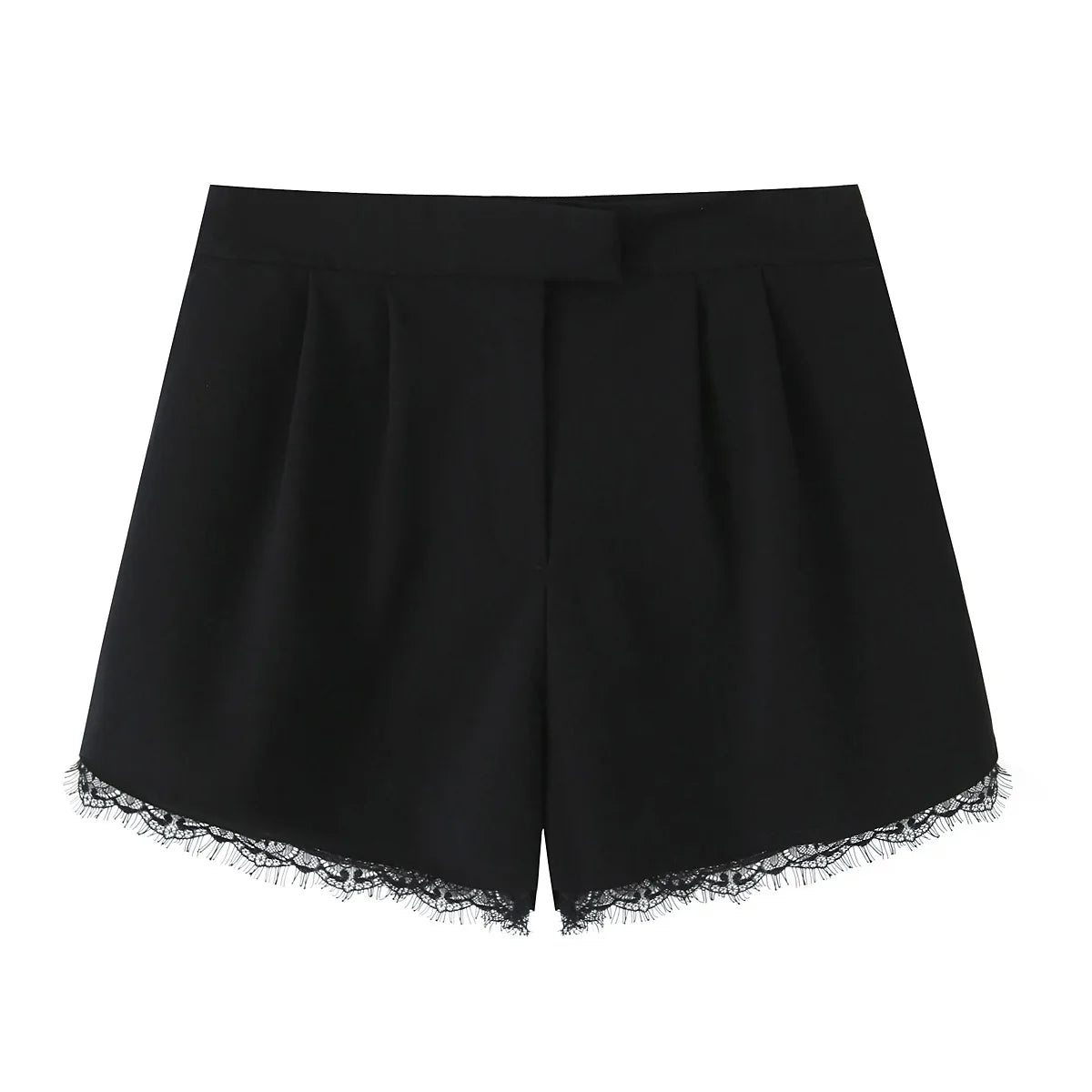 KONDALA Vintage Elegantes Damen-Frühlings-Set 2026: Kurzer Blazer mit Spitze und Reißverschlusstaschen + Schicke Freizeit-Shorts für Frauen