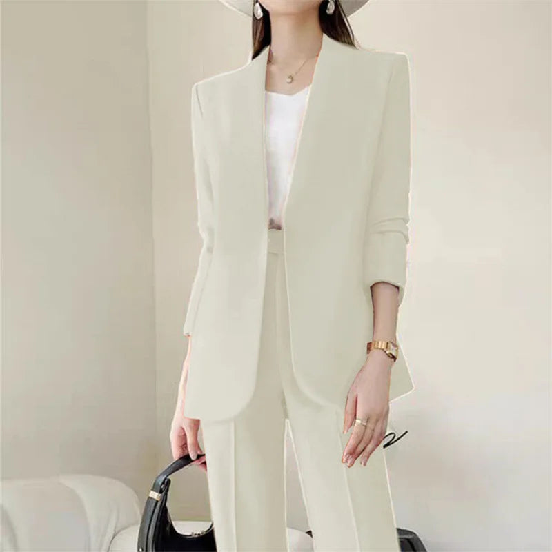 Mode 2-teilige Sets Damen Outfits Frühling Herbst Neu in Koreanische Hosen Sets Pendler Eleganter Anzug Mantel 2-teilige Sets Damen