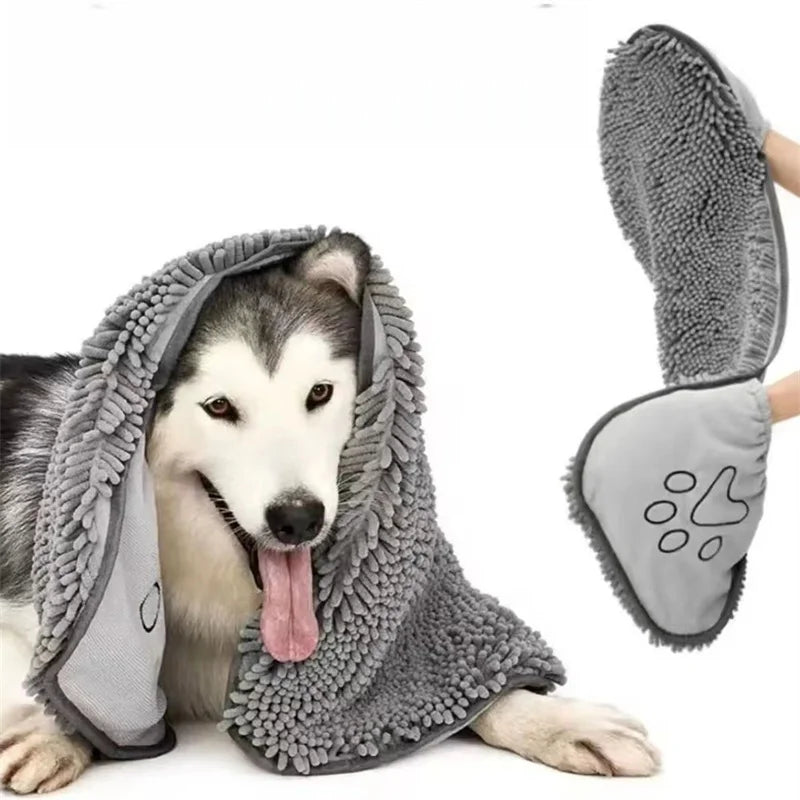 Super Saugfähiges Haustier-Badetuch Schnelltrocknende Katzentücher Praktischer Weicher Bademantel Trockenes Haustier-Reinigungstuch Hundezubehör