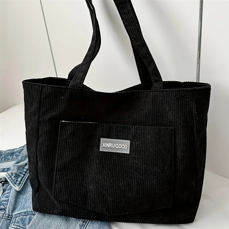 Damen-Schultertasche aus Cord, lässige modische Handtasche mit großem Fassungsvermögen zum Ausgehen, Geldbörsen und Handtaschen, Designer-Tasche