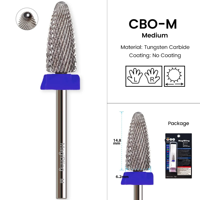 Nagel Bohrer Bits Hartmetall Große Kegel Elektrische Fräser Gel Polish Remover Schleifen Werkzeuge DIY Zubehör Liefert