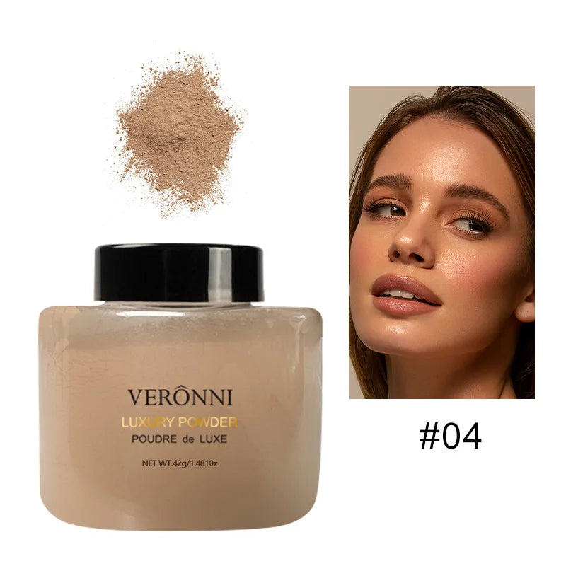 6-Farben-Bananen-Luxuspuder für Frauen, Gesichtsgrundierung, Bananenpulver, Flaschen, loses Pulver, authentisches Ölkontroll-Schönheits-Make-up