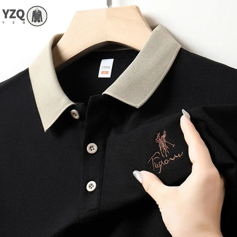 Herren bestickte Casual Fashion Kurzarm Polos hirt Sommer bequemes Top