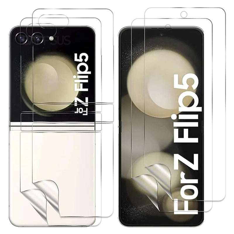 12 in 1 Flip5 Displayschutzfolie für Samsung Galaxy Z Flip 5G, weiches HD-Scharnier, schützende weiche, kratzfeste Hydrogelfolie für ZFlip5