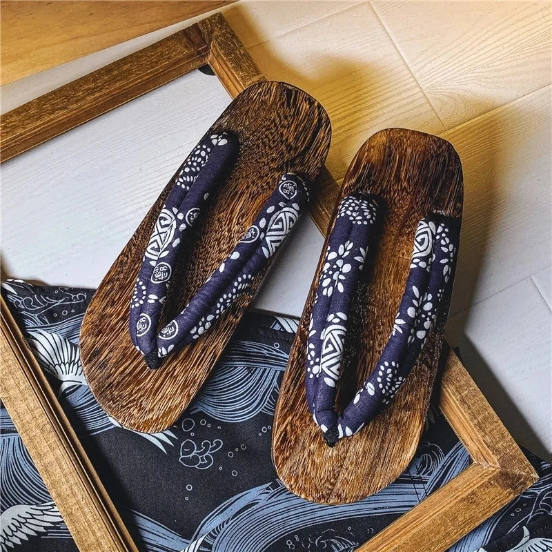 Herren-Slipper, 2022, neue japanische Fischgräten-Hausschuhe, Holz-Clogs, Geta-Flip-Flops, rutschfest, im Sommer, Cos-Schuhe