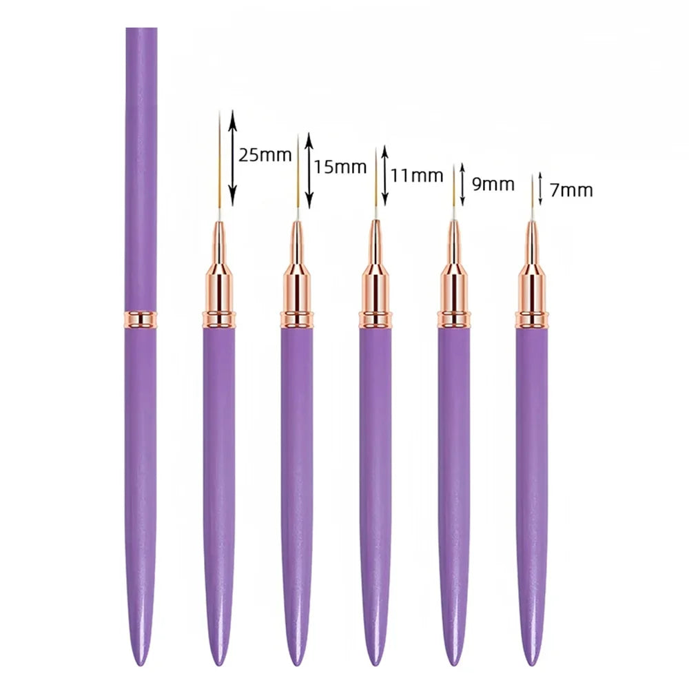 Nagelpinselstift 5 teile/satz Nail Art Liner Pinsel Set Längliche Streifen Zeichnung Professionell