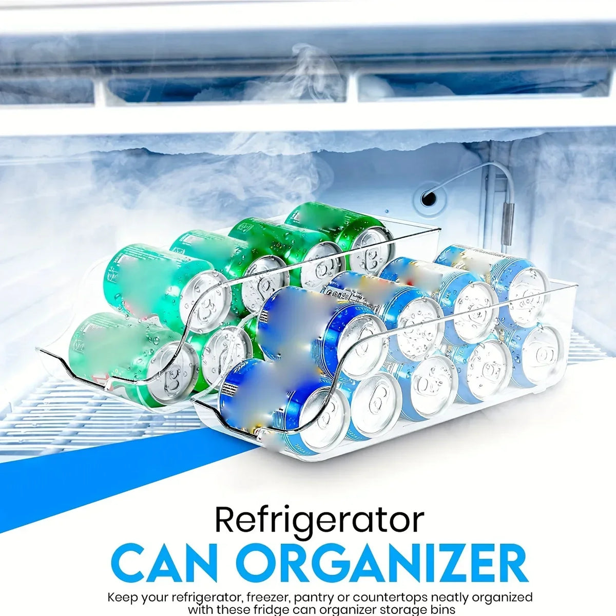 Kühlschrank-Organizer, Behälter, Sodadosen, Spenderbehälter, Dosenspender, automatischer Rollspender, Kühlschrank-Organizer, Speisekammer-Organizer