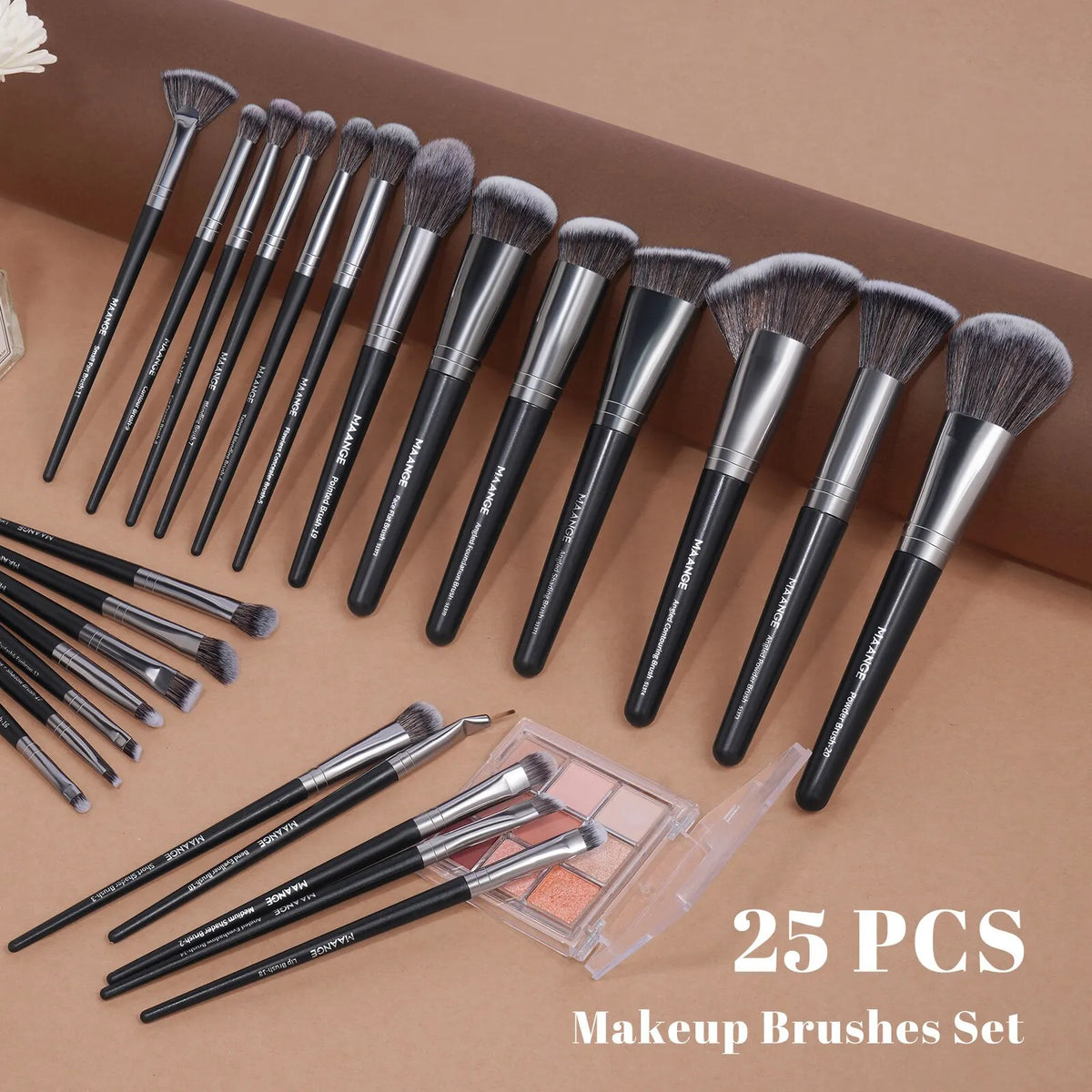 MAANGE Professionelle Geschenkbox, 25-teiliges Make-up-Pinsel-Set, Gesicht, Augen, Schönheitspinsel für Foundation, verdeckter Lidschatten, Konturpinsel