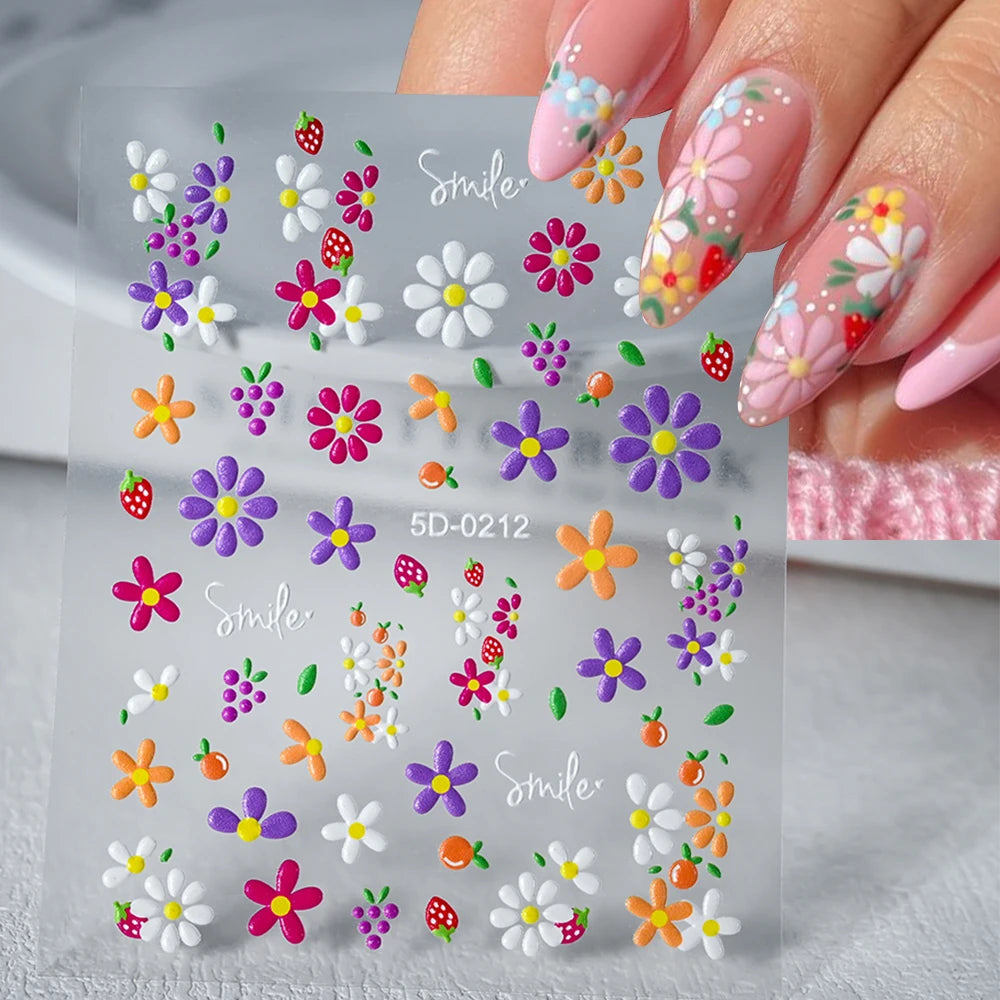 1Pc Kawaii Rote Kirsche Bogen Nail art Aufkleber Nette Sommer Obst Erdbeere Kirsche Klebe Aufkleber 8*10cm slider Nail art Dekoration