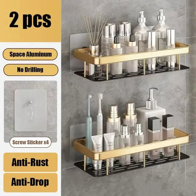 Bad Regal Kein Bohren Wand Montiert Shampoo Flasche Dusche Ecke Rack Wc Lagerung Rack Aluminium Bad Küche Zubehör