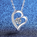 Halskette aus 925er-Sterlingsilber mit Herzanhänger, schlicht, für Damen, Hochzeit, Verlobung, Schmuck, Mode, Klassiker, Geschenk, Party, hohe Qualität