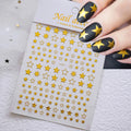 1pc 5D Y2K Gothic Metall Schwarz Silber Sterne Nagel Aufkleber Luxus Stern Nail art Aufkleber Vergoldung Hohl 5-zackigen Nagel Design Slider